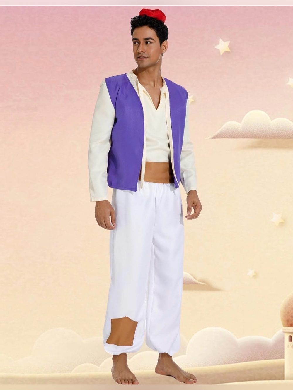NWT Angelaicos Mens Arab Prince Costume Fairy Tale Suits Halloween Cosplay Party - Picture 3 of 9
